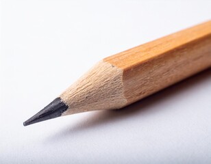 Wooden Pencil Isolated on an Abstract White Background
