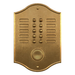 Brass Doorbell, 3d illustration isolated on white background