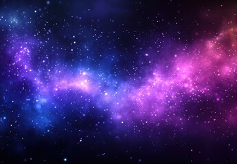 Vast Cosmic Landscape Featuring Stars and Colorful Nebulae in Shades of Blue and Purple with a Mystical Black Background of the Night Sky