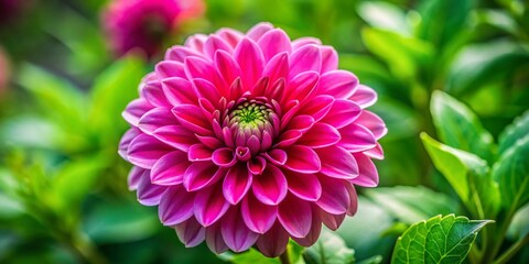 Obraz premium Blooming Pink Flower Close-up: Vibrant Spring Blossom on Green Plant