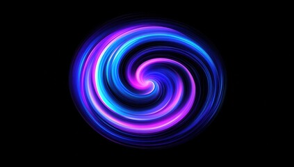 Vibrant Abstract Swirl Design in Blue and Purple Colors with Smooth Light Trails for Dynamic Visual Elements and Modern Art Projects