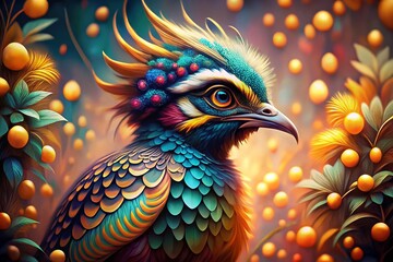 Fototapeta premium Boho Animal Ink Textured Wallpaper: Artistic Bokeh Background Design
