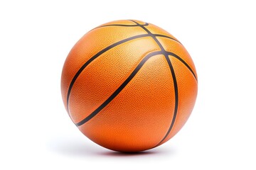 Dynamic Orange Basketball with Intricate Surface Patterns on White Backdrop