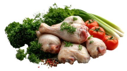 raw chicken leg, isolated, transparent, png, background, cutout