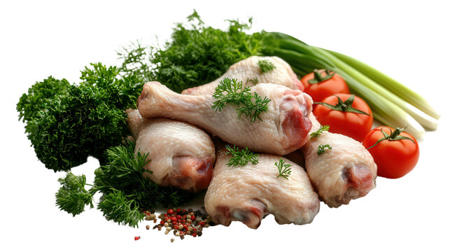 raw chicken leg, isolated, transparent, png, background, cutout