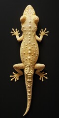 Naklejka premium A unique lizard perched on a black background with detailed textures and colors showcasing its beauty