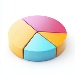 Obraz premium 3D Pie Chart with Highlighted Growing Segment for Data Visualization and Analysis