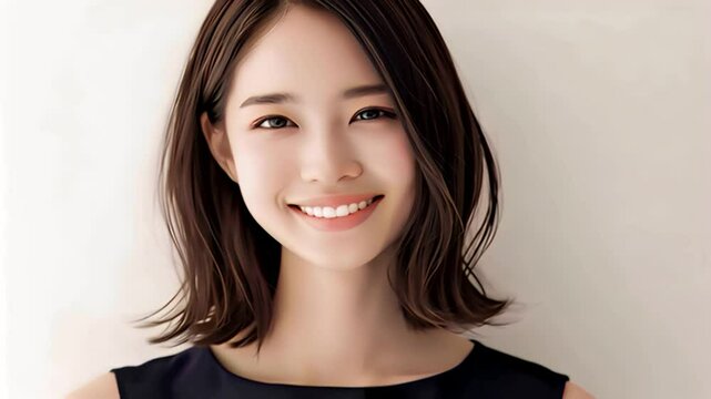 微笑みを浮かべる上品な若いアジア人女性