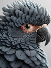 Obraz premium Close-up view of a colorful parrot's head showcasing its brilliant feathers and intense expression