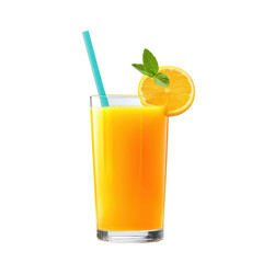 Refreshing orange juice with mint garnish in a tall glass