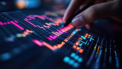 A trader using a Gantt chart to plan their trading strategy across multiple time frames, Project Management, Organized and thorough