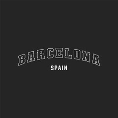 Barcelona Typography T shirt Design Print