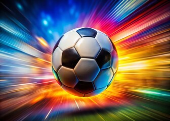 Fototapeta premium Candid Shot: Soccer Ball Action, Dynamic Sports Design, Athletic Energy