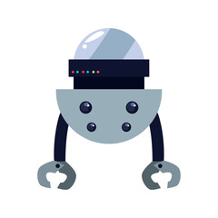 Vector image of a robot icon with a white background