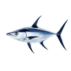 Obraz premium Realistic illustration of a bluefin tuna swimming