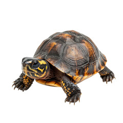Fototapeta premium Close-up of a vibrant tortoise on a transparent background