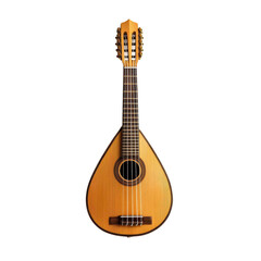 Obraz premium Traditional wooden mandolin with intricate detailing