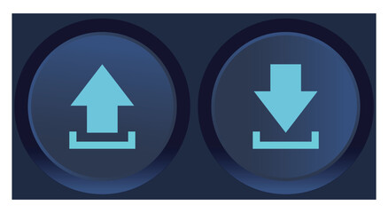 Download and Upload Icons Isolated on White Background  High-Quality PNG Images