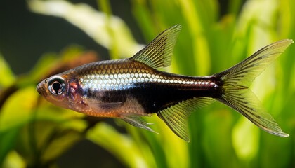 Fototapeta premium black tetra fish gymnocorymbus ternetzi actinopterygii