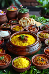 Authentic Sri Lankan Rice and Curry Platter Display - A Visual and Culinary Feast