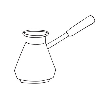 recommend clip art: Vector hand drawn sketch doodle outline coffee turk isolated on white background