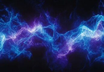 Abstract Colorful Energy Waves with Purple and Blue Light Flowing Across a Dark Background Creating a Mystical and Dynamic Visual Effect