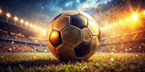 Fototapeta premium Close-up Soccer Ball Energy Burst - Dynamic Sports Photography