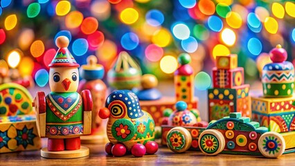 Colorful Bohemian Toy Wallpaper with Dreamy Bokeh Background