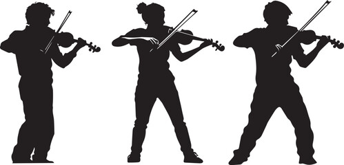 Silhouette of a person playing a fiddle vector silhouette