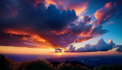 Fototapeta premium sunset cloud overlay