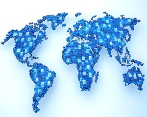 Fototapeta premium Global Network Data Connection Map