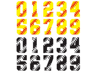 Baseball Numbers College Varsity Team Laces Softball Ball American Sport DIY Gift Doodle Clipart Shape