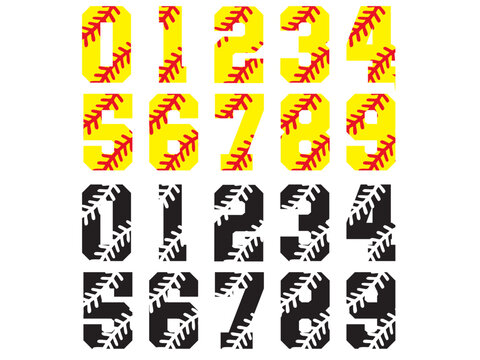 Baseball Numbers College Varsity Team Laces Softball Ball American Sport DIY Gift Doodle Clipart Shape