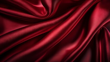 Obraz premium dark red silk drape luxurious deep red silk fabric gracefully drapes and flows creating elegant curves and folds the rich texture and subtle sheen are highlighted against a dark background