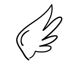 Doodle outline sketch angel wings

