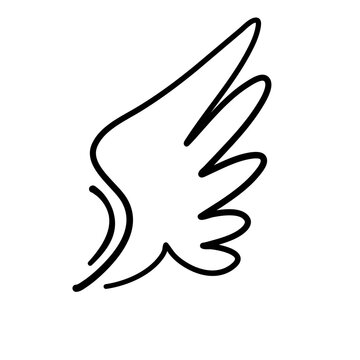 recommend clip art: Doodle outline sketch angel wings
                    