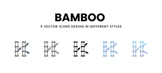 Bamboo  vector icons set stock illustration