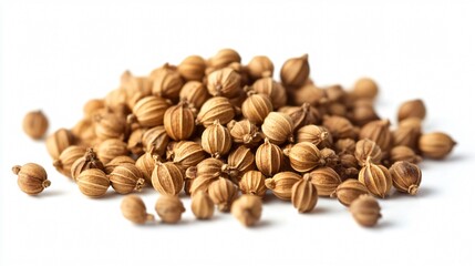 Fototapeta premium Coriander Seeds on White Background