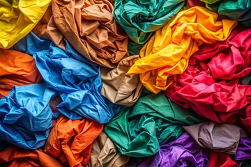 Crumpled Fabric Texture Background: Abstract Wrinkled Cloth Close-Up