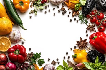 Colorful Fresh Organic Vegetables, Fruits and Herbs: Perfect for Healthy Cooking & Nutrition