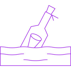 Bottle in Water icon single vector illustration