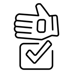 Safety Gloves Check outline icon
