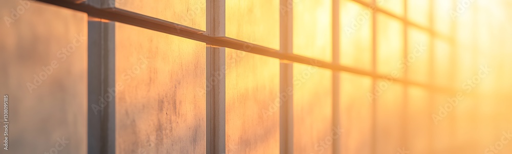 Aufkleber sunlit window panes create a warm, golden glow in a serene atmosphere.