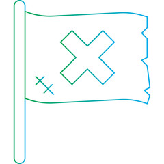 Obraz premium Pirate Flag I icon single vector illustration