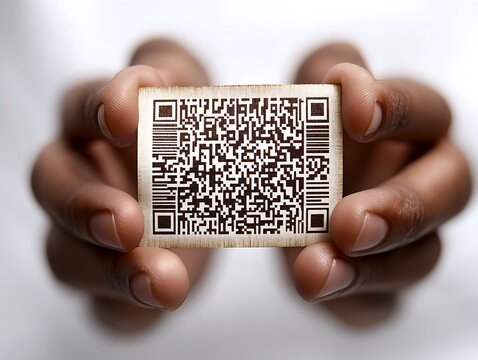 Hands holding QR code