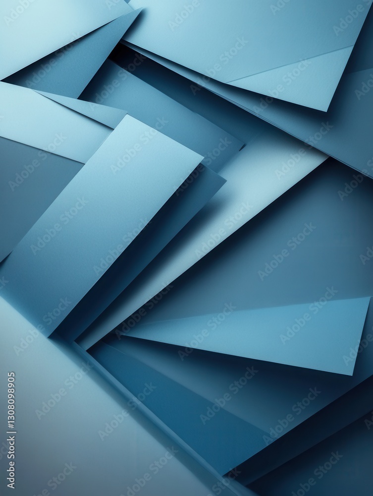 Poster Professional paper art background with geometric shapes and muted blue tones for formal document presentation Generative AI