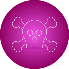 Pirate Skull II icon single vector illustration