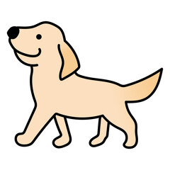 歩いているたれ耳わんちゃん