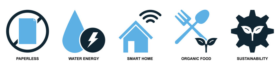 set of sustainable and ecology icon vectors featuring nature, recycling, renewable energy, and eco-friendly concepts. Ideal for environmental projects, green business