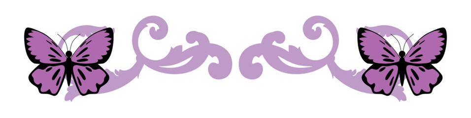 editable beautiful butterfly with swirls vector, perfect for elegant designs, decorations, and artistic projects. Ideal for nature, beauty, and ornamental themes